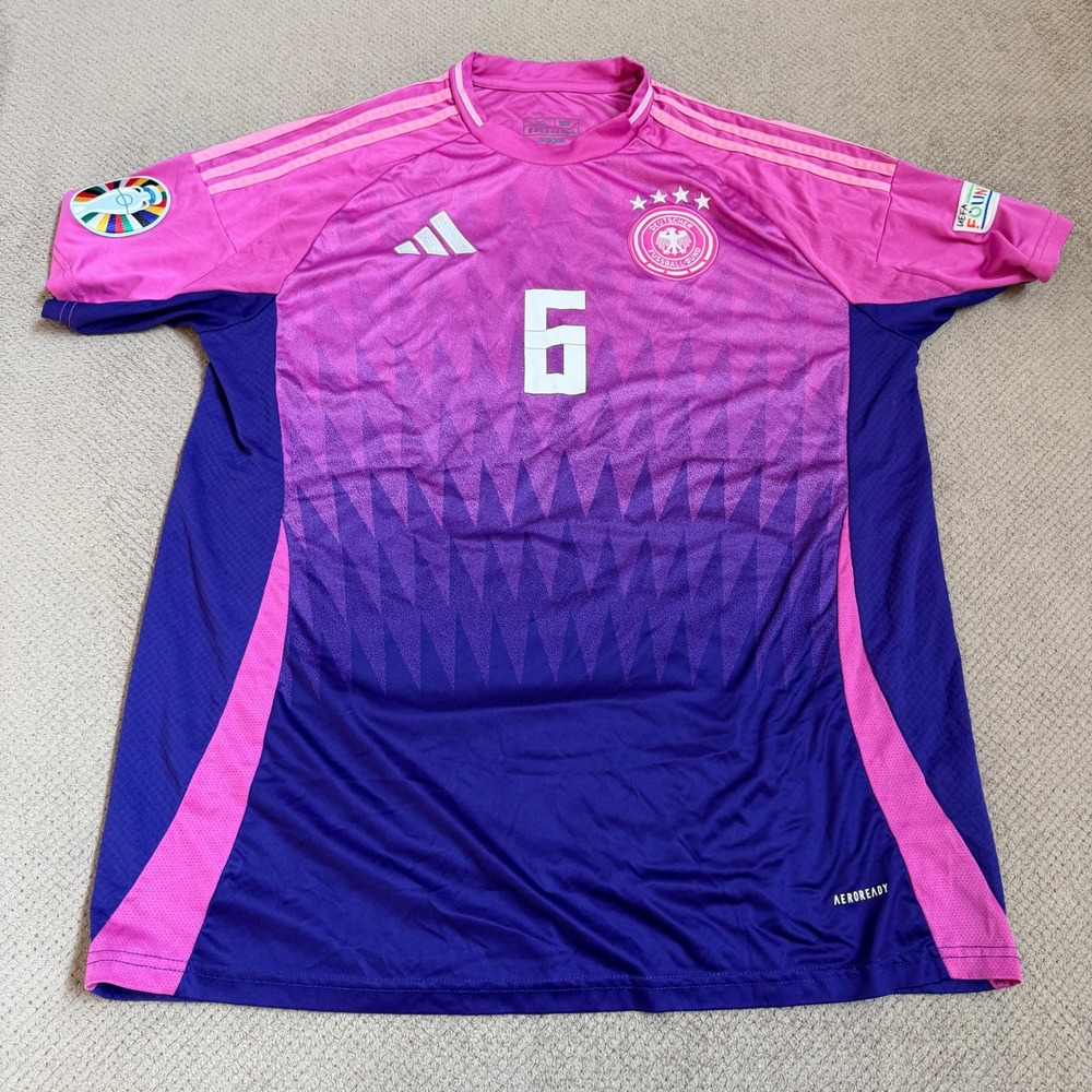 Adidas 2024 Germany Away Kimmich 6 Soccer Jersey Pink Purple IP8184 Mens 2XL